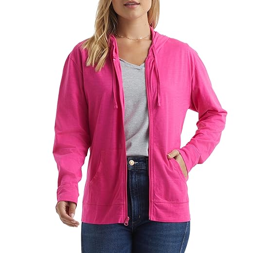 Hanes Women’s Slub Knit Full-Zip Hoodie, Textured Cotton Zip-Up T-Shirt Hoodie for Women