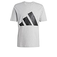 adidas Homme Essentials Big Logo Single Jersey Tee, Medium Grey Heather/Black