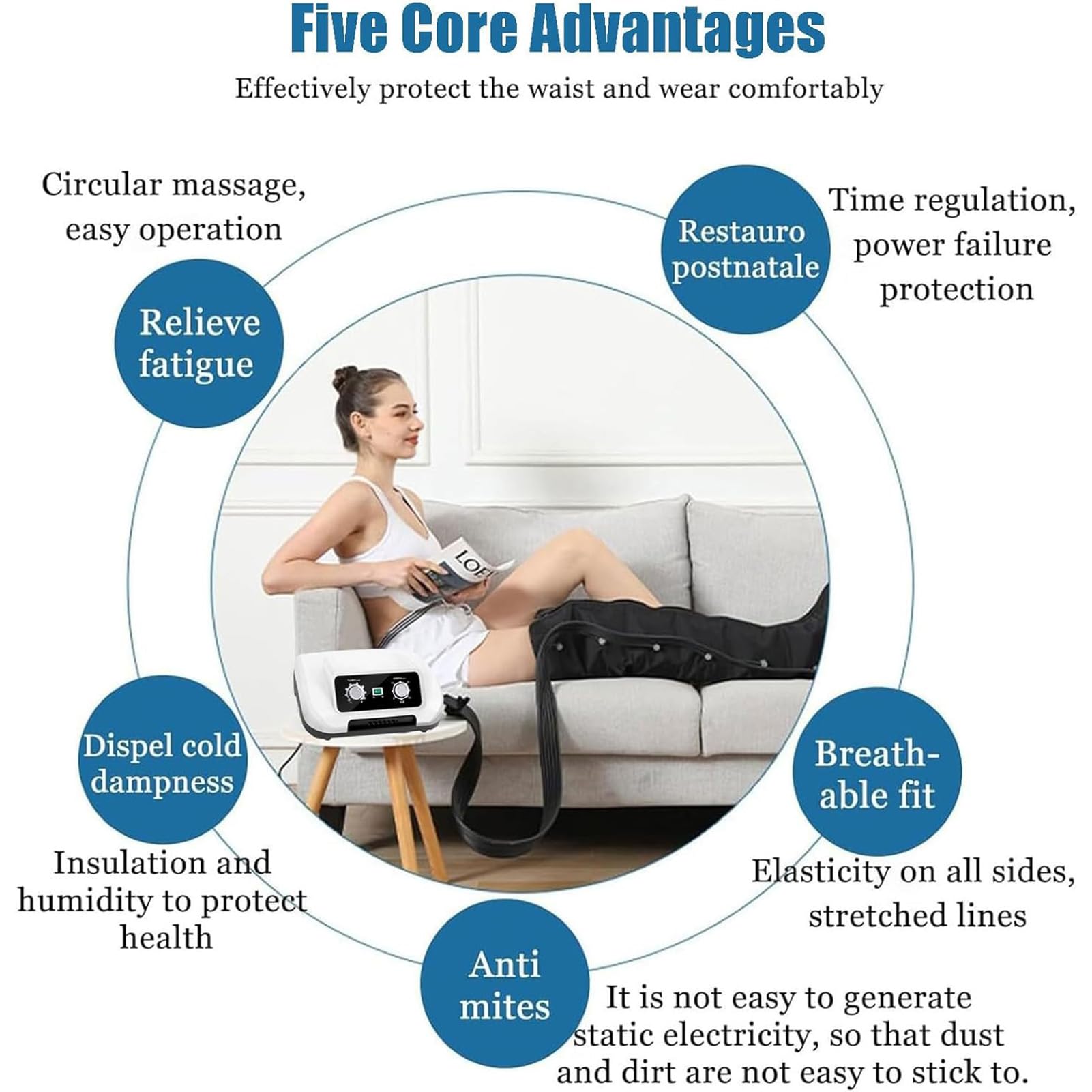 Lymphdrainage Gerät Beine Bei Lipödem, Venen Massagegerät, Lymphdrainage Gerät, Beinmassagegerät, Taille, Arme, Beinabdeckungen, Knöchel und Kalb Massagegerät, Einstellbarer Zeitdruck