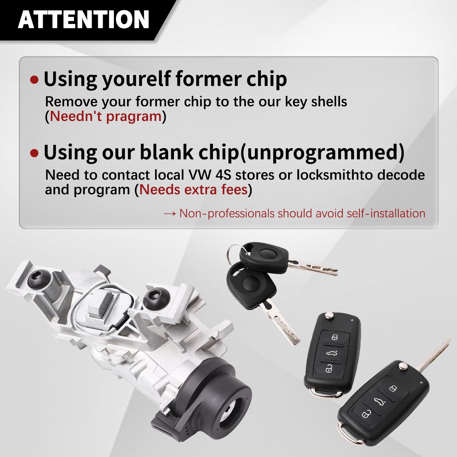 1K0905851B Ignition Cylinder Switch with Key Fit for VW EOS 2007-2011 Rabbit 2006-2009 TIGUAN 2008-2011 Passat 2012-2019 Jetta 2006-2018 Golf 2004-2011 Replaces 1K0905841 1K0905865