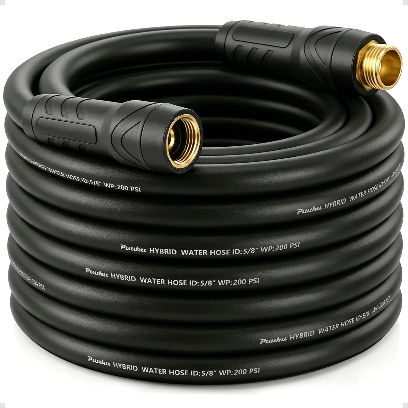 PUUKU Garden Hose 50 ft x 5/8 Non-Expandable Heavy Duty Hybrid