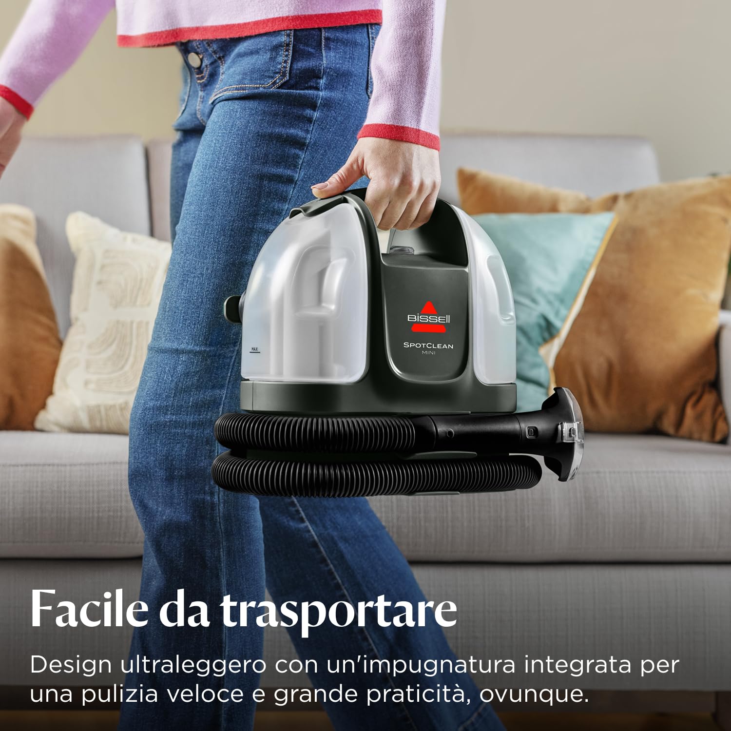 BISSELL SpotClean Mini Lavatappeti con Cavo, Lava Tappezzeria Portatile, Perfetto per Pulizie Veloci, Compatto e Leggero, Rimuovi Macchie da Auto, Barca, Divani, Materassi e Altro Ancora, 41491