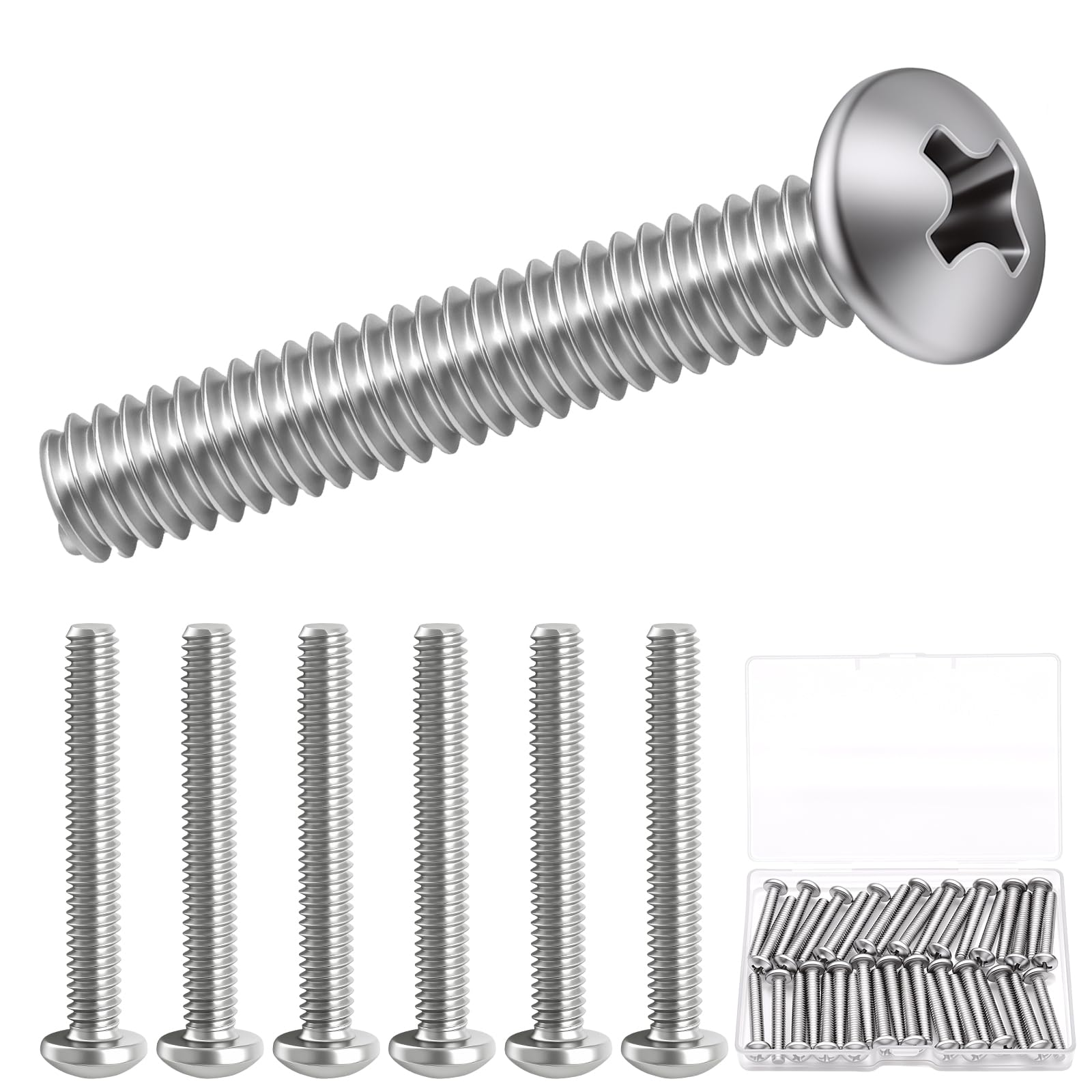 Twidec 102pc Machine Screws - Stainless Steel -18