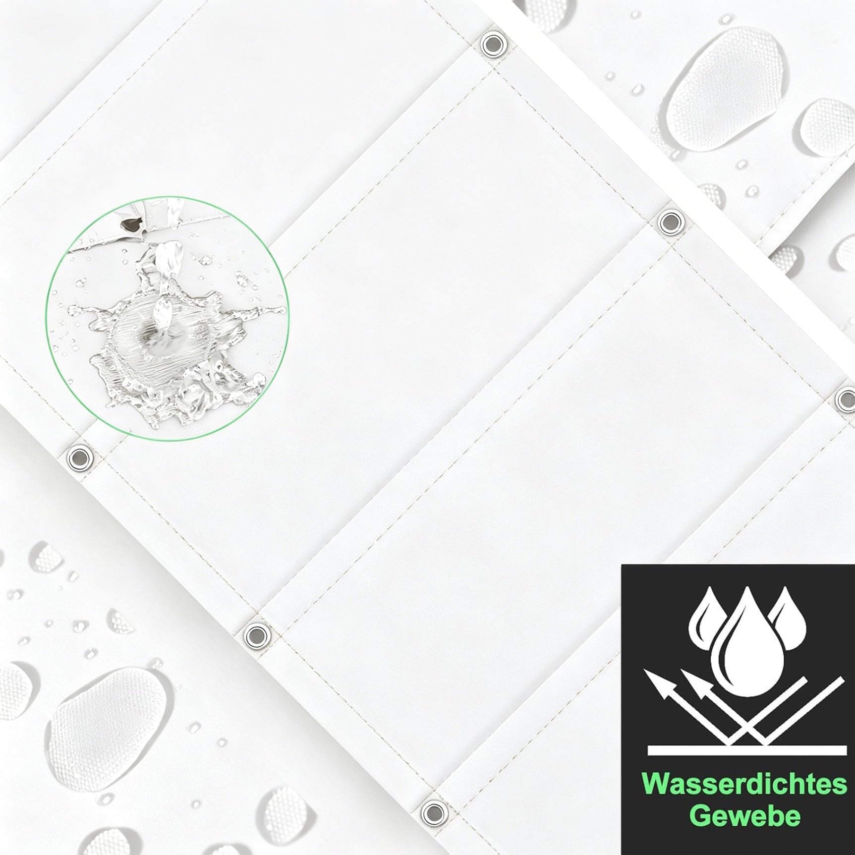 Wymienna Osłona Do Pergoli 240 x 260 cm Wodoodporny (Filtr UV 98%), Łatwy Montaż, Wiatroodporny, Odporny Na Ciepło Rozwijana Osłona Przeciwsłoneczna Wave Na Zewnątrz, Do Ogrodu, Biały