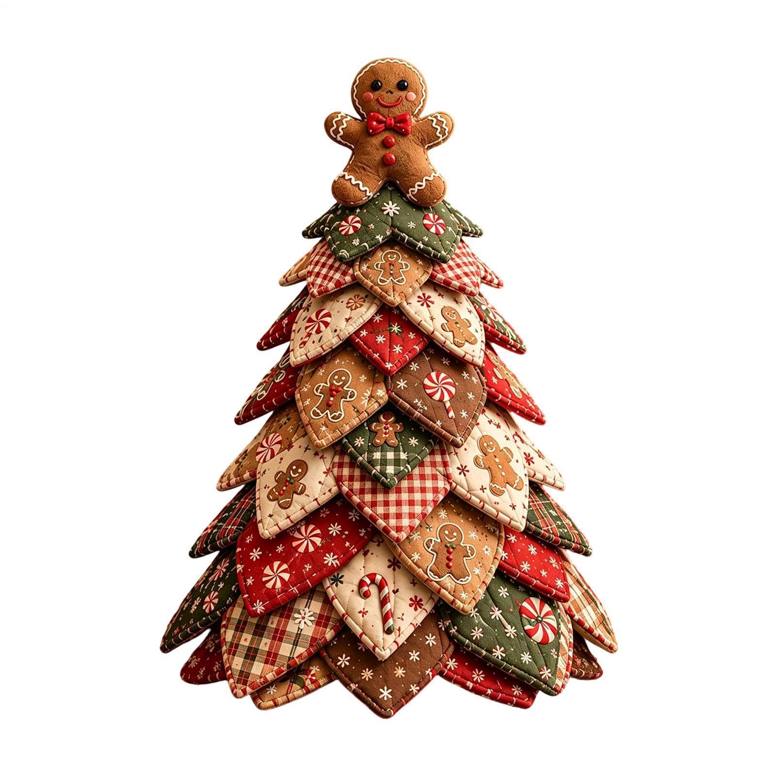 Tejido de tela de punto hecho a mano en 3D con diseño de árbol de Navidad, decoración navideña para mesa, abrigo de fuego, sala de estar y hogar