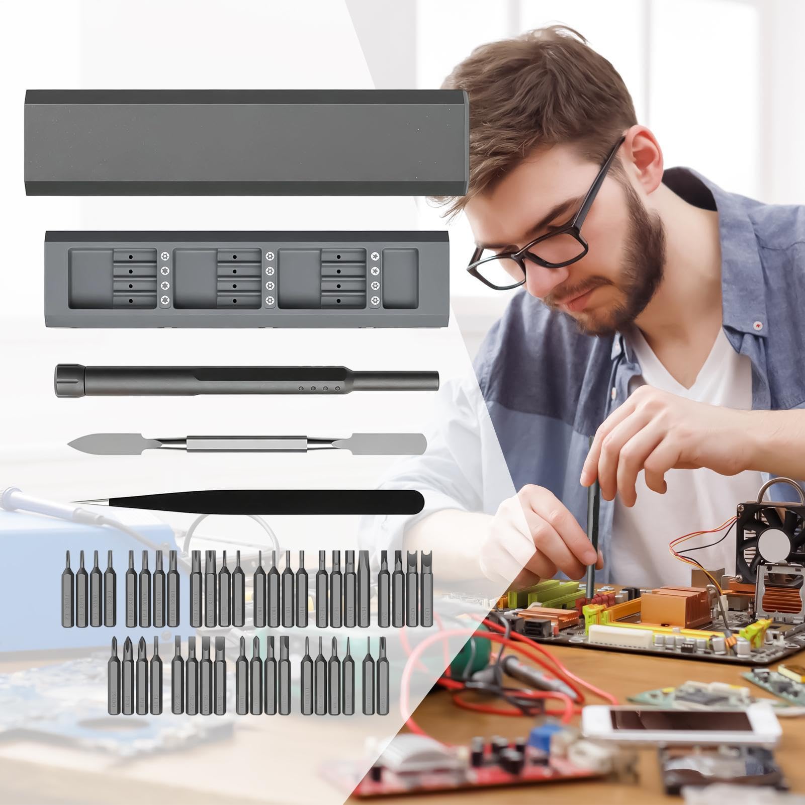Schraubendreher mit magnetischer Spitze, magnetisches Werkzeug, Reparatur, Demontage