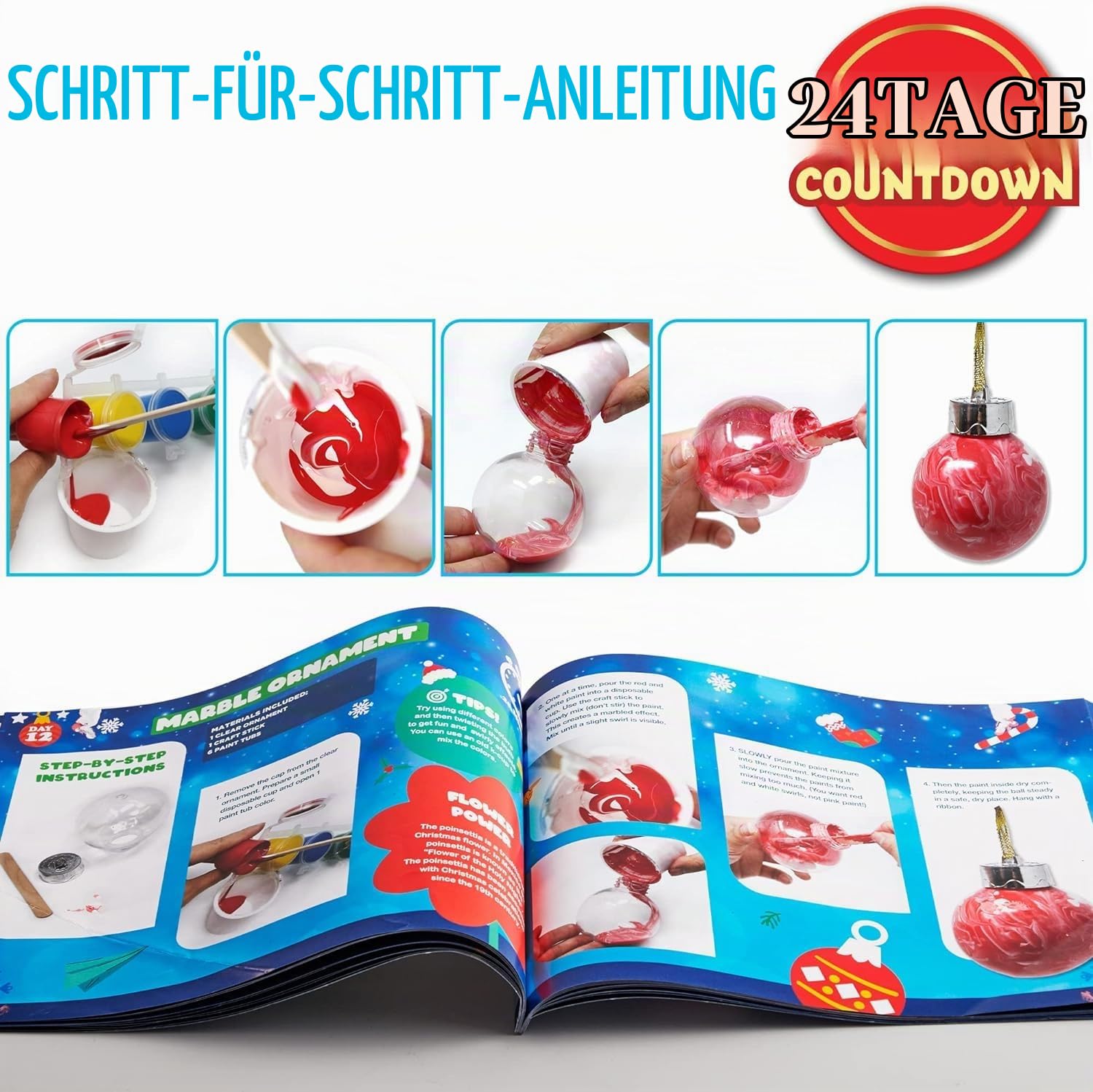 JOYIN Weihnachts-Countdown-Adventskalender 2025, 24-tägiger Weihnachts-Adventskalender zum Basteln und Basteln
