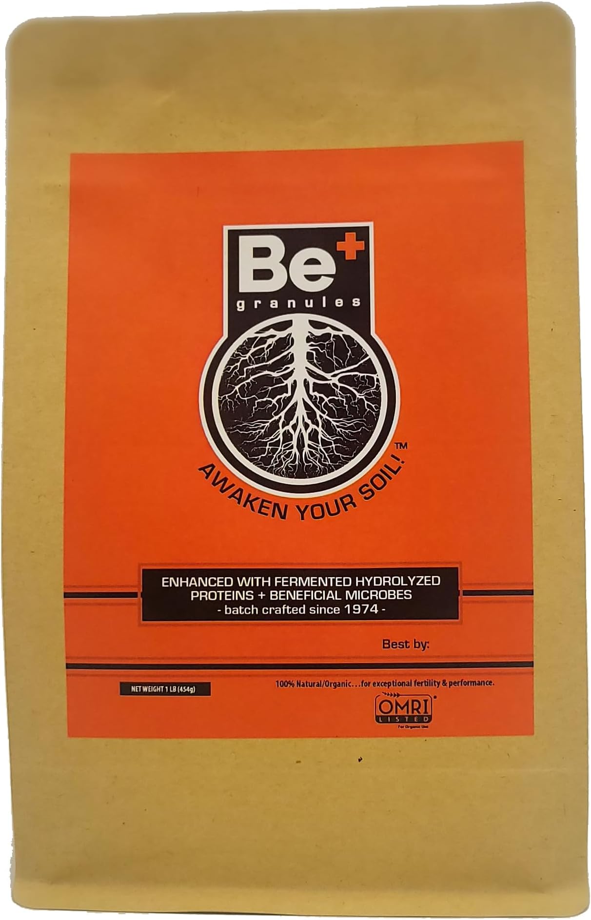 1 lb (454 g) Be+ Granular Bio-Fertilizer +Amino Acids +Beneficial Microbes