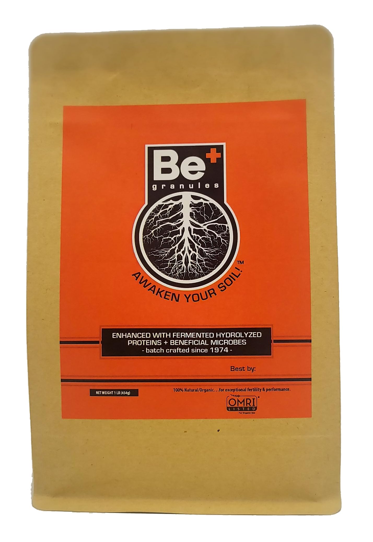 1 lb (454 g) Be+ Granular Bio-Fertilizer +Amino Acids +Beneficial Microbes