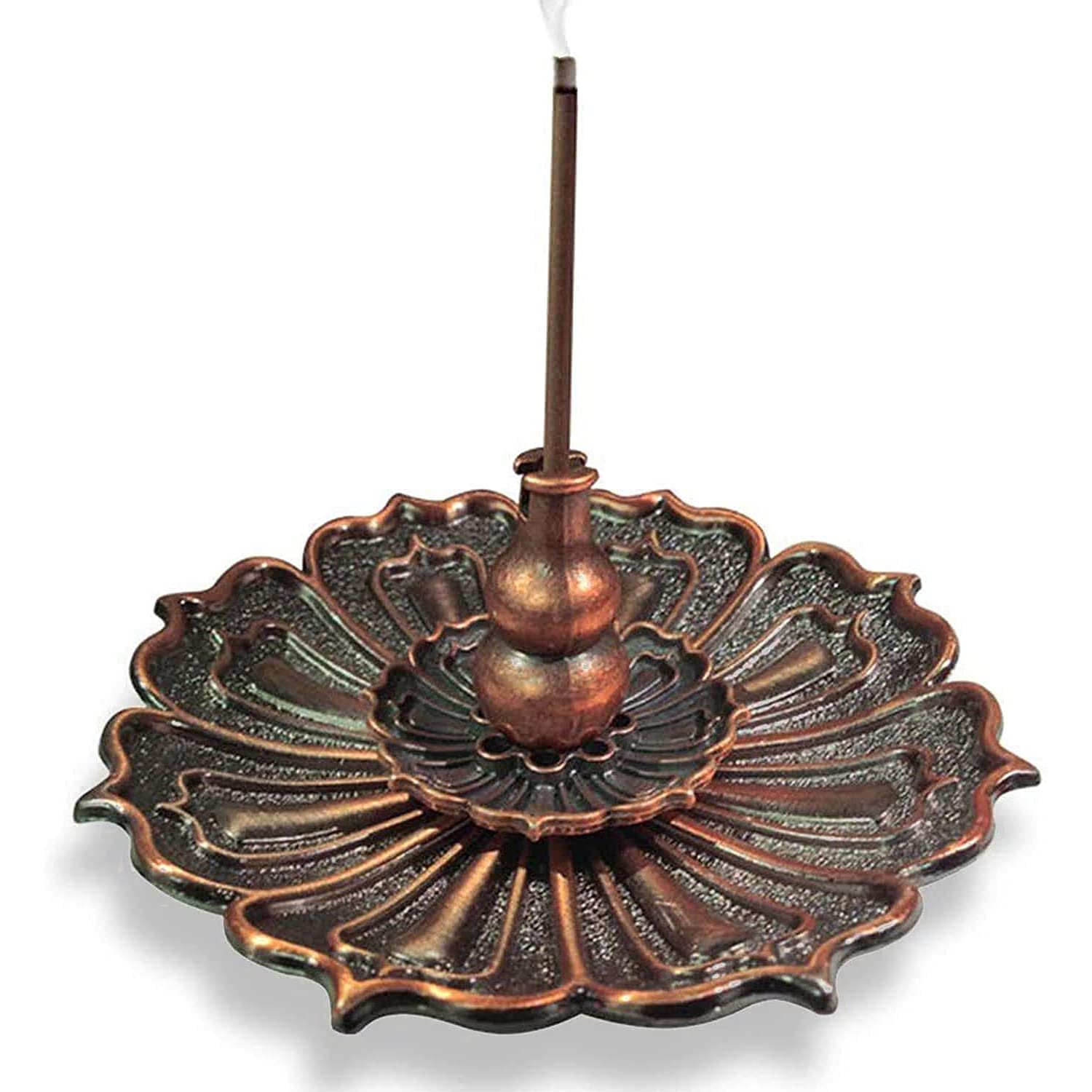 Ancllo Brown 3 In 1 Lotus Stick Incense Burner And Cone Incense Holder Ash Catcher