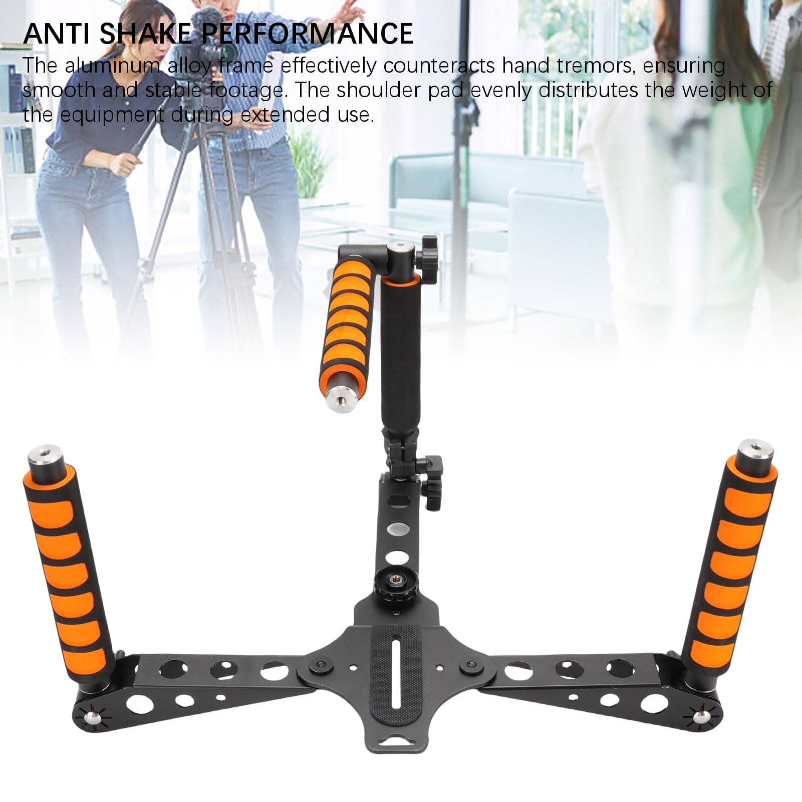 Kit de Plate-Forme de la Caméra de Support, Poignée Réglable de 3 en 1, Coussin épaule et Poignée à Libération Rapide, Stabilisateur pour Les Caméscopes DSLR, Pliable,