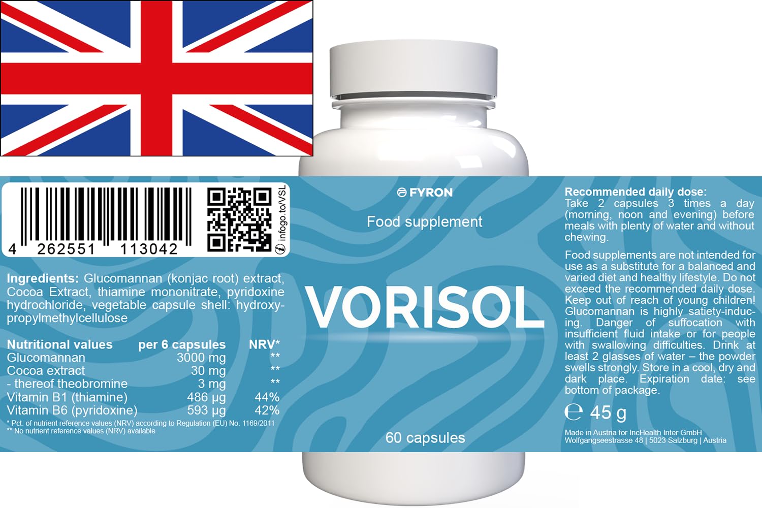 Vorisol - 180 Kapseln (3x 60 Kapseln), 3er Pack