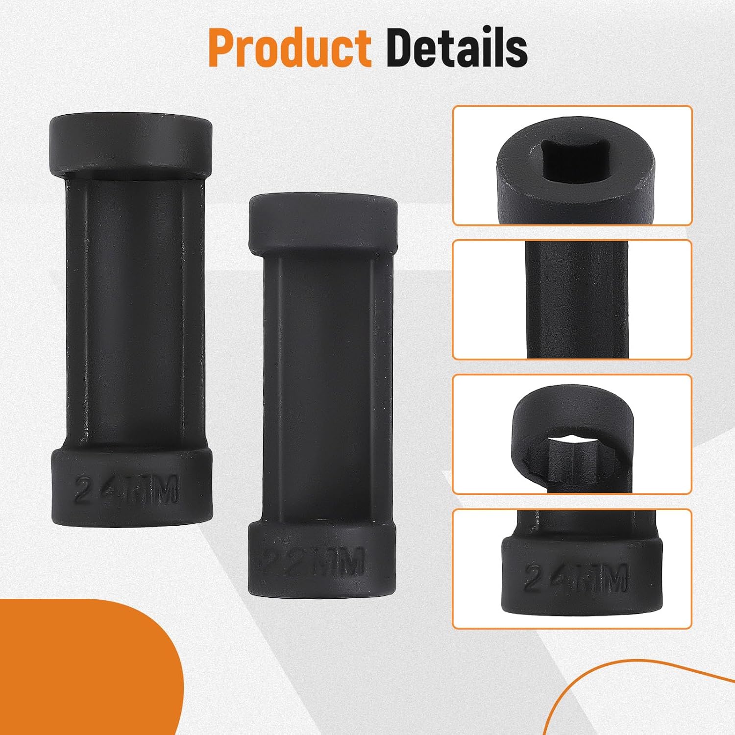 maXpeedingrods 8 Pcs Suspension Strut Nut Socket Tool 16mm 18mm 19mm 21mm 22mm 24mm with 12 Point 1/2" Drive Suspension Strut Spreader Socket