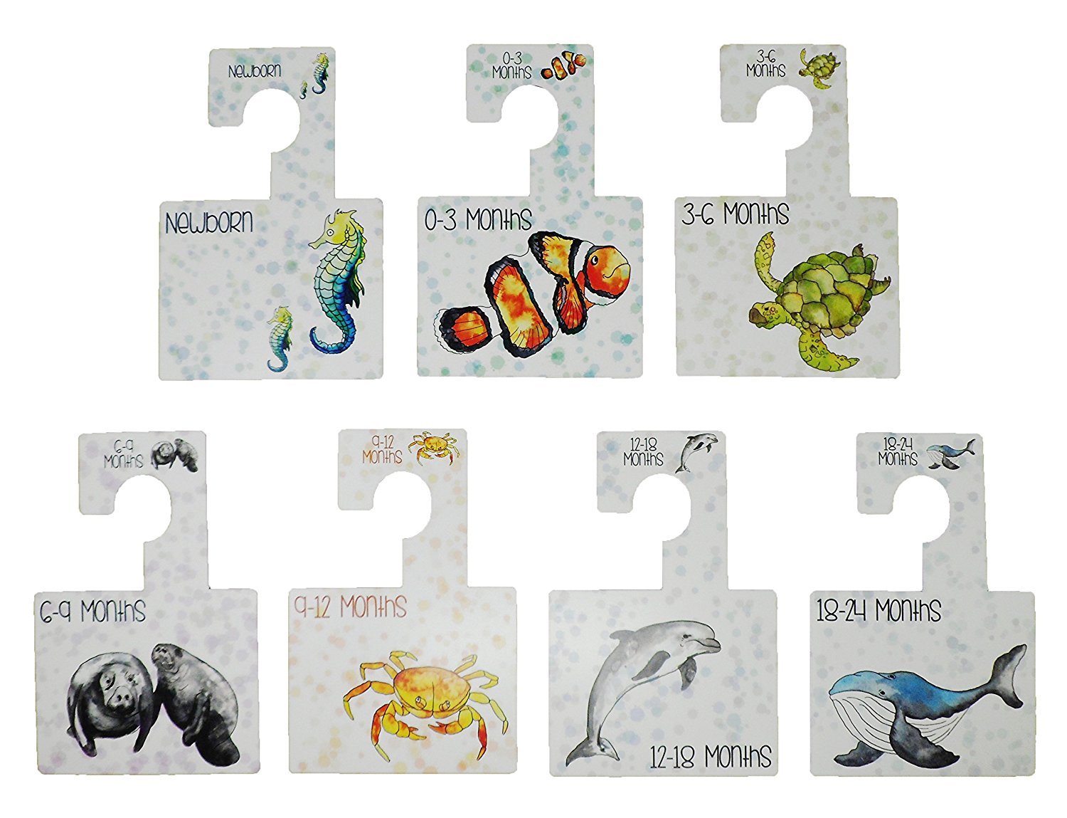 Katies Playpen Baby Clothes Wardrobe Dividers Organisers - Under The Sea - 7 Pack