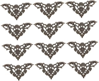 SEWACC 36 Peças Protetor De Canto De Notebook Protetor De Álbum Protetor De Canto De Scrapbooking Protetor De Canto De Metal Protetor De Canto Protetor De Canto De Liga Retrô Guarda O