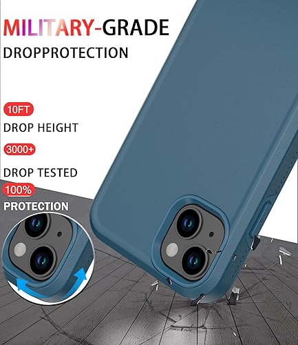 Miniatura 2 de Diverbox Funda para iPhone 14 a prueba de golpes a prueba de caídas pantalla de vidrio templado + protector de lente de cámara, funda de protección