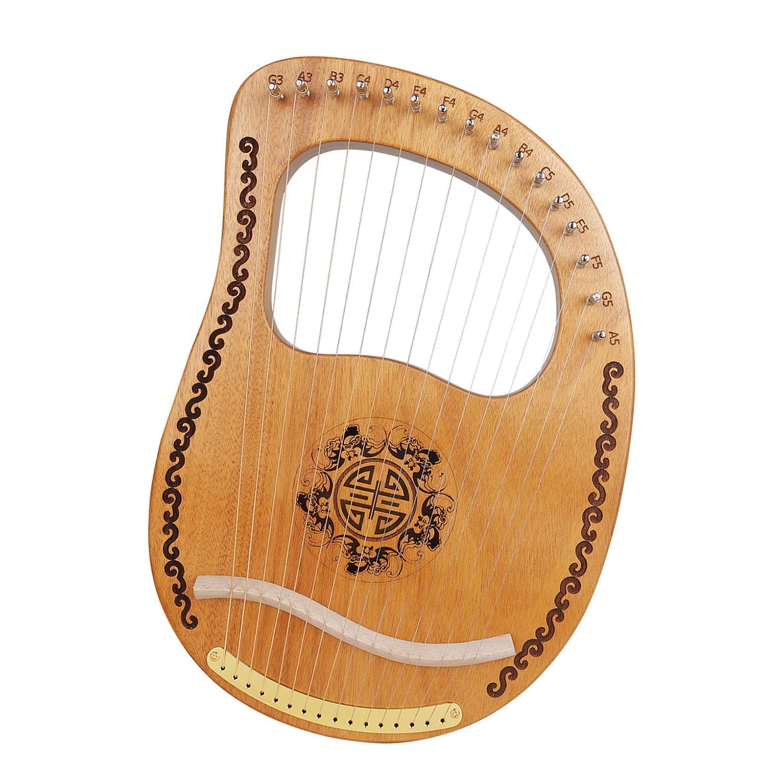 Lyre Harfe 16 Saiten Holz Mahagoni Lyre Harp Musical Instrument Mit Tuning -Werkzeug Für Anfänger (Color : Wood color)