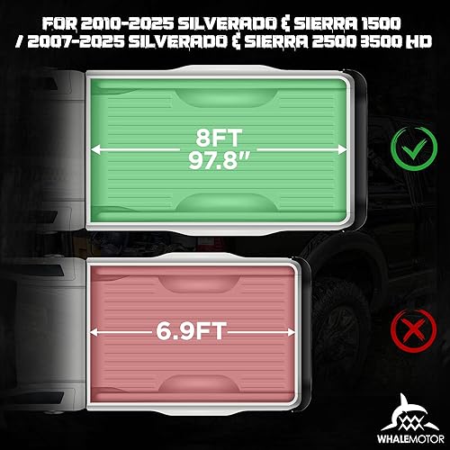 Miniatura 25 de Cubierta para caja de camioneta compatible con Chevy Silverado y GMC Sierra 1500 2007-2024, caja de 5.8 pies (no es para caja CarbonPro)