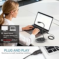 Vista 5 de CMTECK USB Computer Microphone, Microphone for pc with RGB Light, Mute Function, Noise-Cancelling Recording Desktop Mic for Laptop for Online