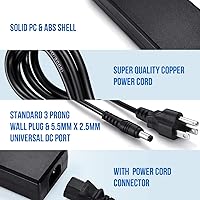 Vista 4 de TOBWOLF 3 Prong DC 12V 8A Power Supply Adapter, 96W AC 100V-240V to DC 12V 8A Transformer, 12V-8A Switching Adapter AC/DC Converter, AC/DC