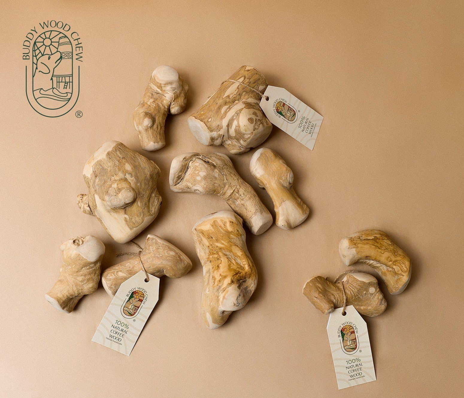 Gomito da masticare per cani, 100% naturale, atossico, sicuro per animali domestici, regalo per animali domestici (L)