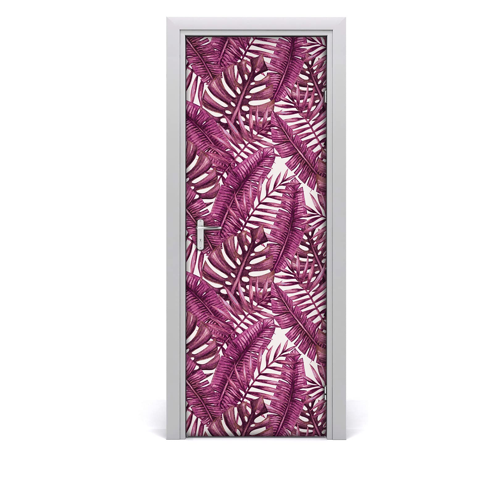 Fotomural de hojas para puertas interiores en salones y dormitorios modernos