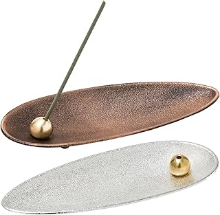 Alexim お香立て 線香 香炉 おしゃれ 北欧 インセンスホルダー インテリア 2個セット (シルバー×ブロンズ)