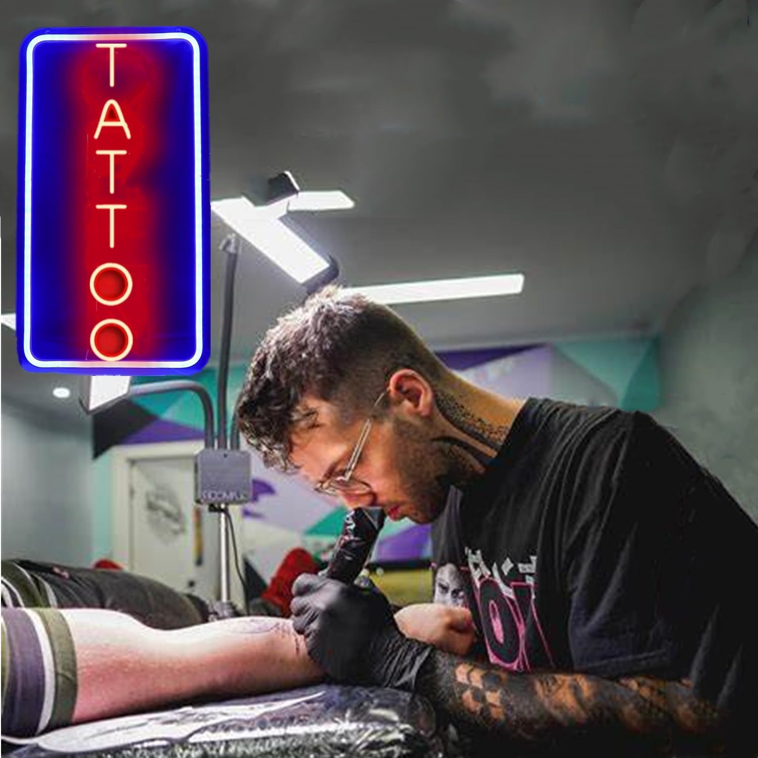 Luce al neon per tatuaggi, insegna al neon a LED per negozio, decorazione riutilizzabile e dimmerabile, regalo per gli amanti dei tatuaggi
