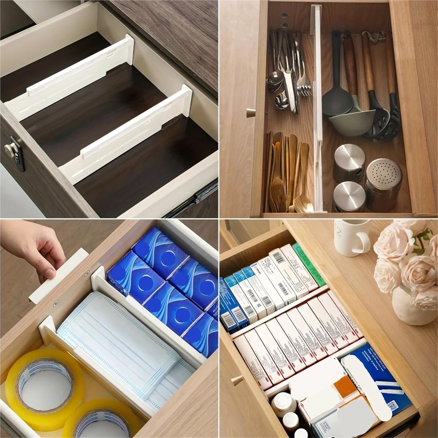 5 Pack Drawer Dividers For Clothes, Adjustable Organizers Expandable Separators Dresser Organizer For Clothes