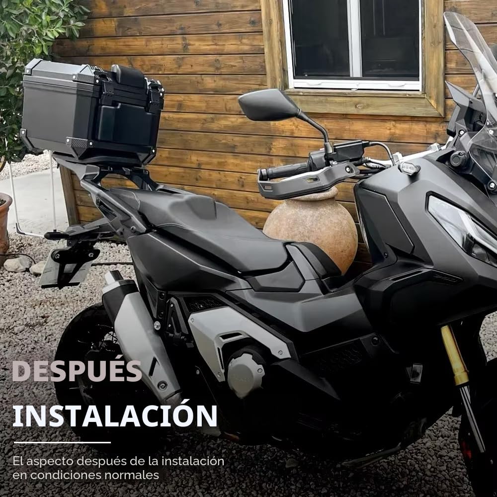 Top Case Moto Universal, Baúl de Moto Impermeable 45L / 57L, Caja Trasera de ABS Engrosado con Cerradura de Seguridad y Base de Montaje para Cascos, Equipaje Moto y Scooter