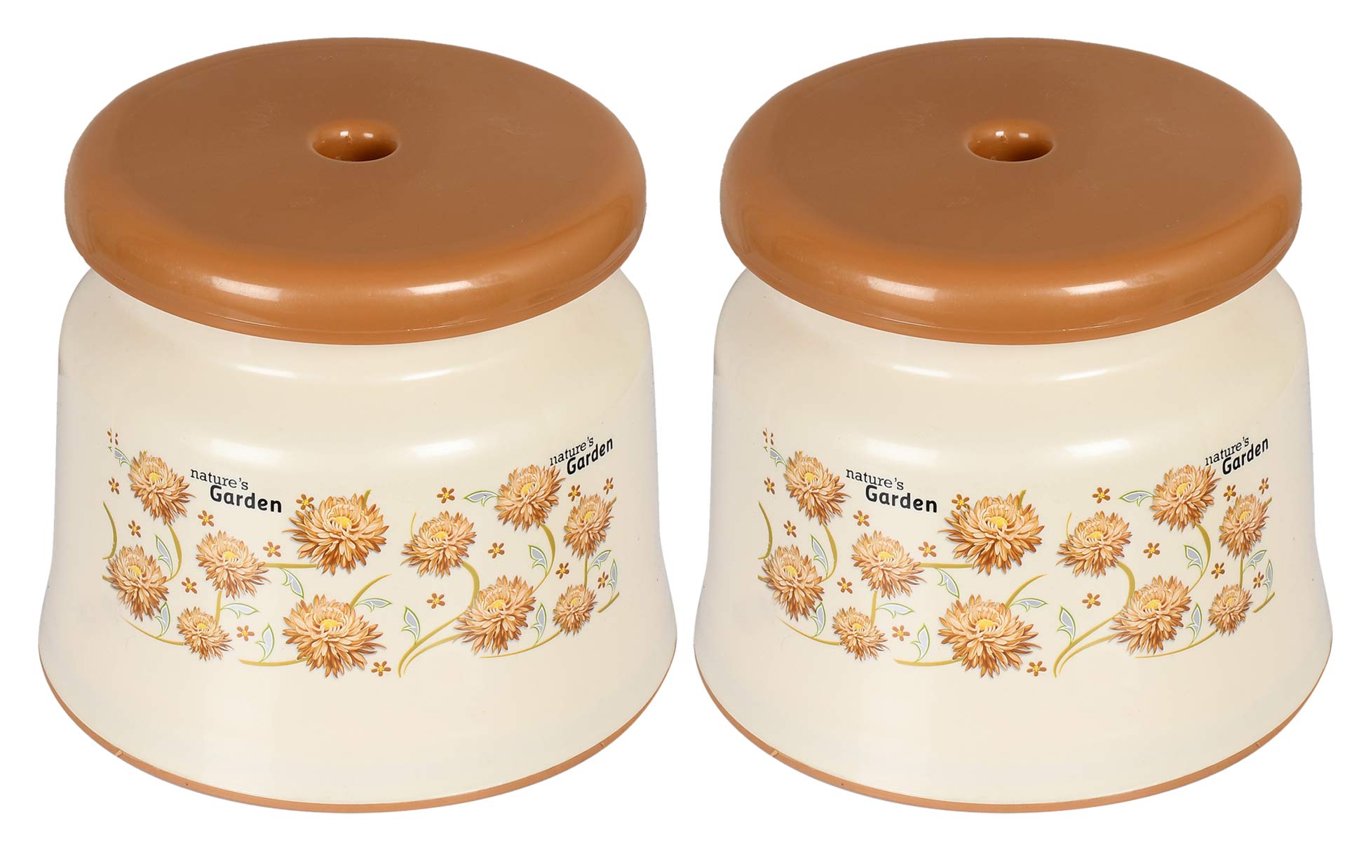 Kuber Industries Premium Plastic Stool - Strong Support Stool for Bathroom/Kids Potty Training/Multipurpose (Cream)- Pack of 2 (F_26_KUBMART016941)