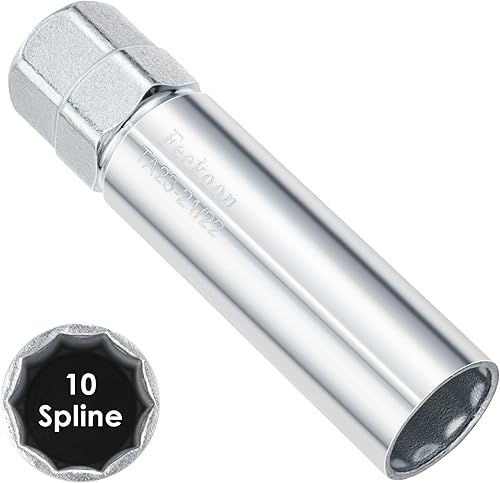 Feekoon Repuesto de llave de 10 tuercas estriadas para TA23-2122, compatible con tuercas y pernos de llanta Bimecc de 10 líneas, camión SUV grande