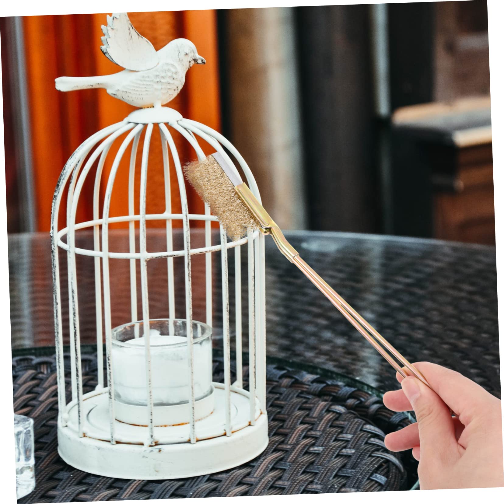 Cikonielf Miroir De Perroquet Miroir De Cage à Oiseaux En Acier Inoxydable Avec Perroquet Cloche