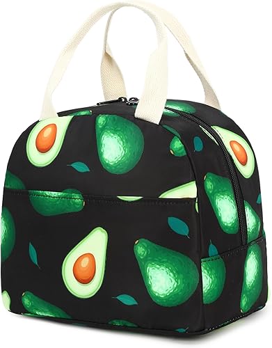 Miniatura 19 de Lonchera para niñas y mujeres, reutilizable, aislada, para la escuela, el trabajo, picnic (lunares)