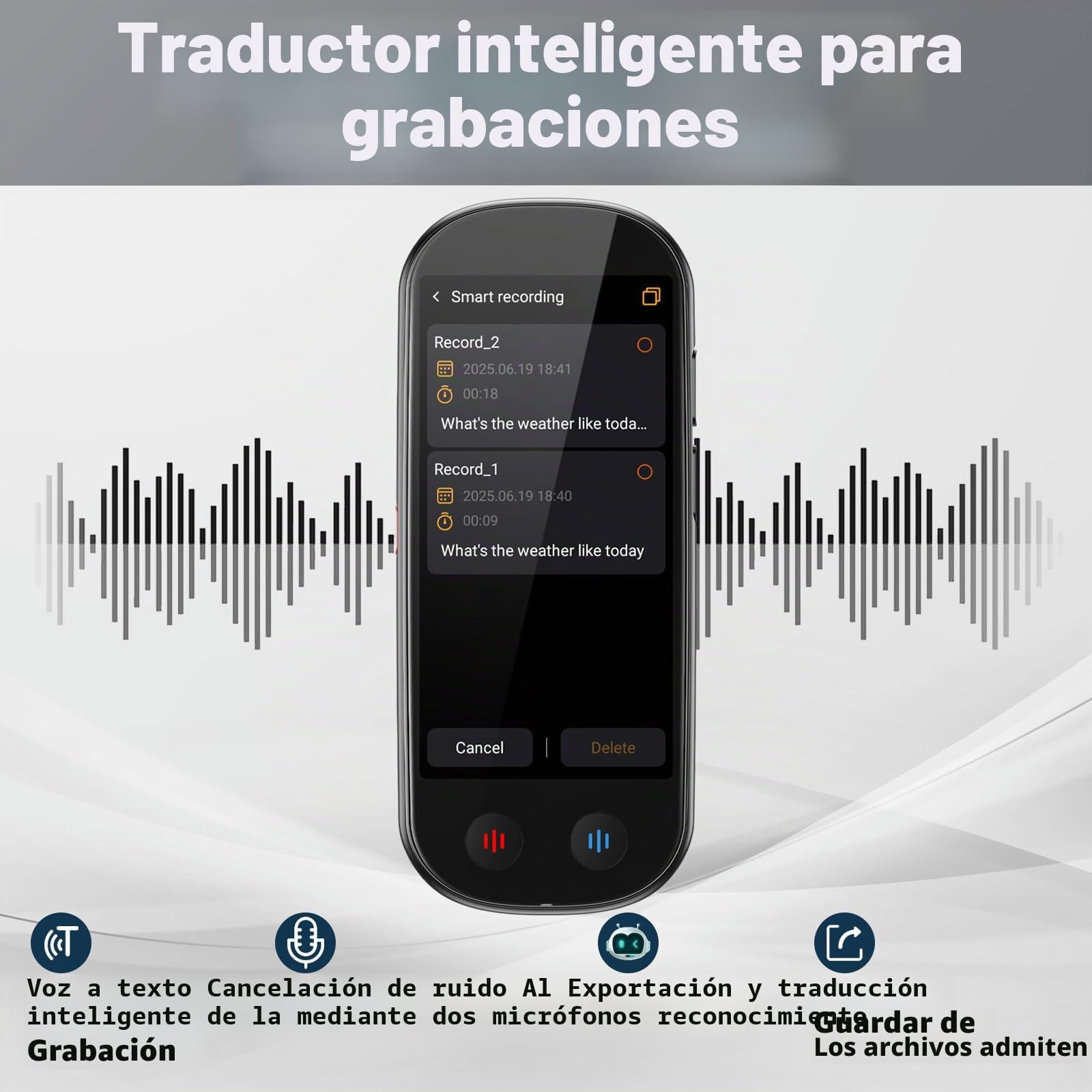 Dispositivo Traductor Con Salida de Voz,Traductor en Tiempo Real | 150 idiomas y Acentos,Con Conexión WiFi,Modo sin Conexión y Reconocimiento de imágenes,ideal para Viajes,Estudios y Negocios