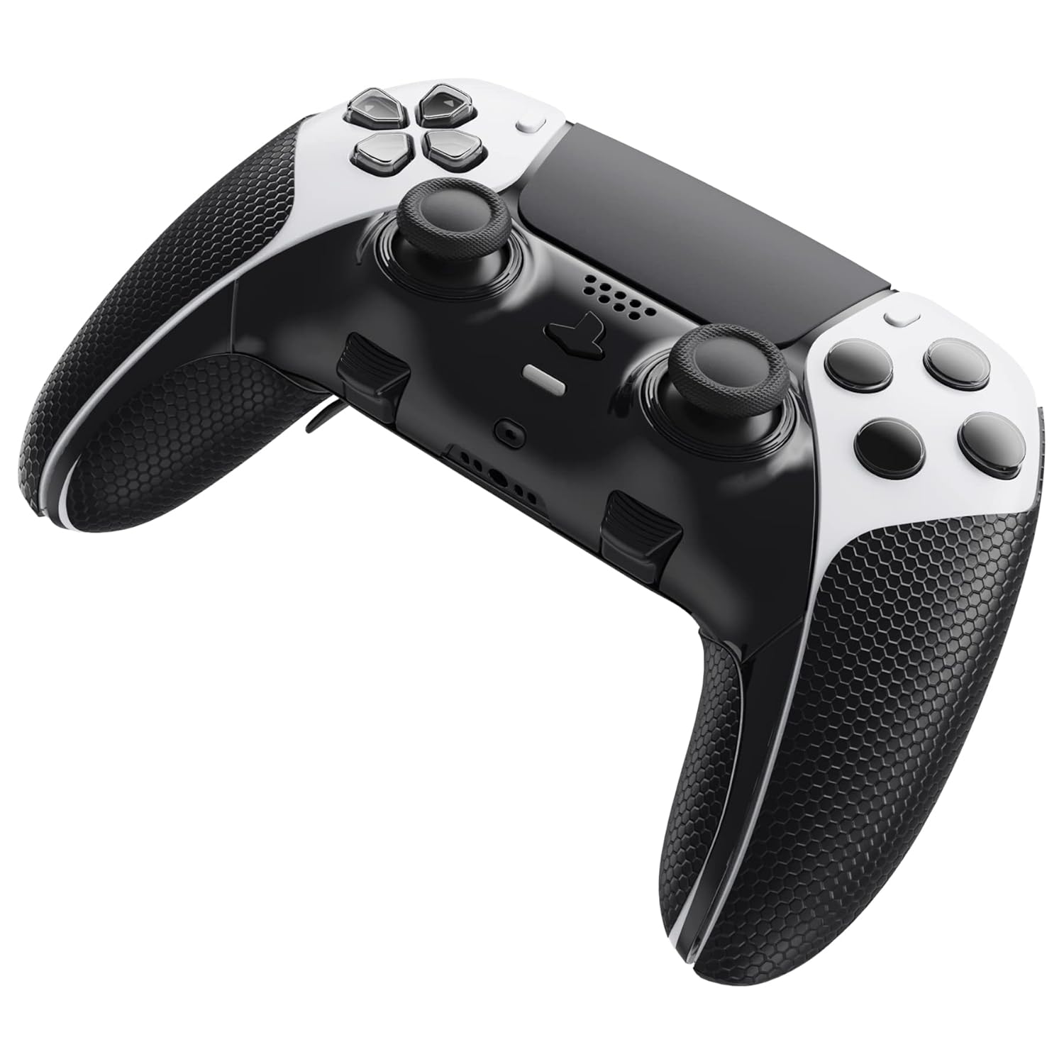 PlayVital Anti-Skid Sweat-Absorbent Controller Grip for ps5 Edge Wireless Controller, Professional Textured Soft PU Handle Grips Anti Sweat Protector for ps5 Edge Controller - Black - Image 8