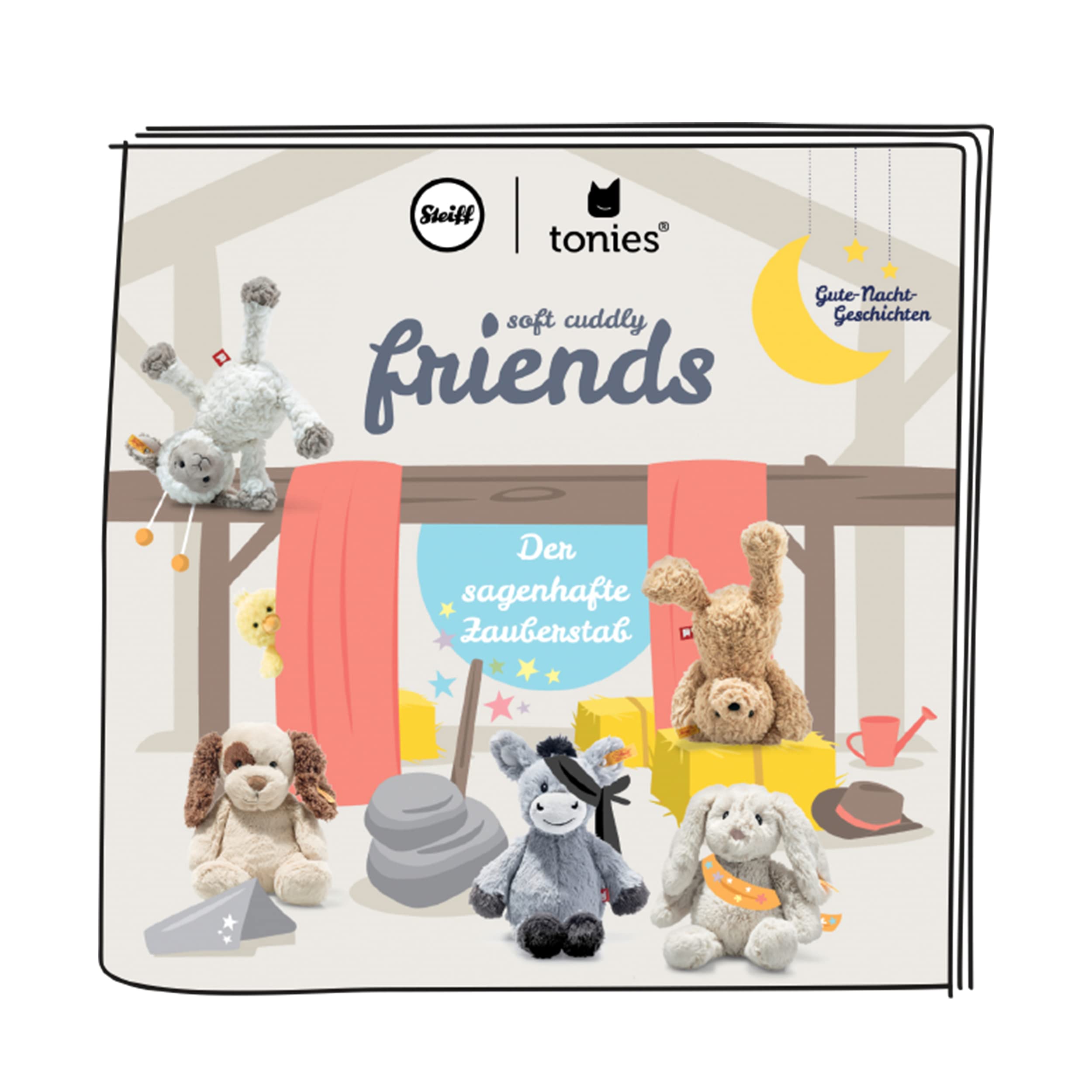tonies Hörfiguren für Toniebox, Steiff Soft Cuddly Friends mit Hörspiel – Dinkie Esel, Gute Nacht Geschichten für Kinder ab 3 Jahren