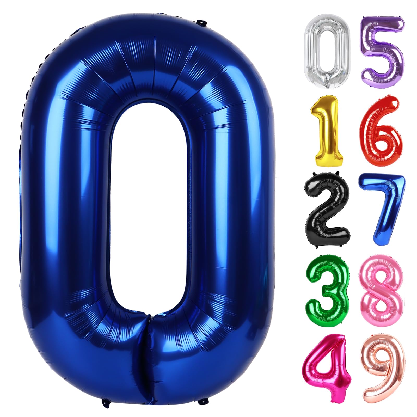 IWERP Night Blue Number 0 Balloon 40 Inch | USA Import for Indian Birthday Parties - main product image