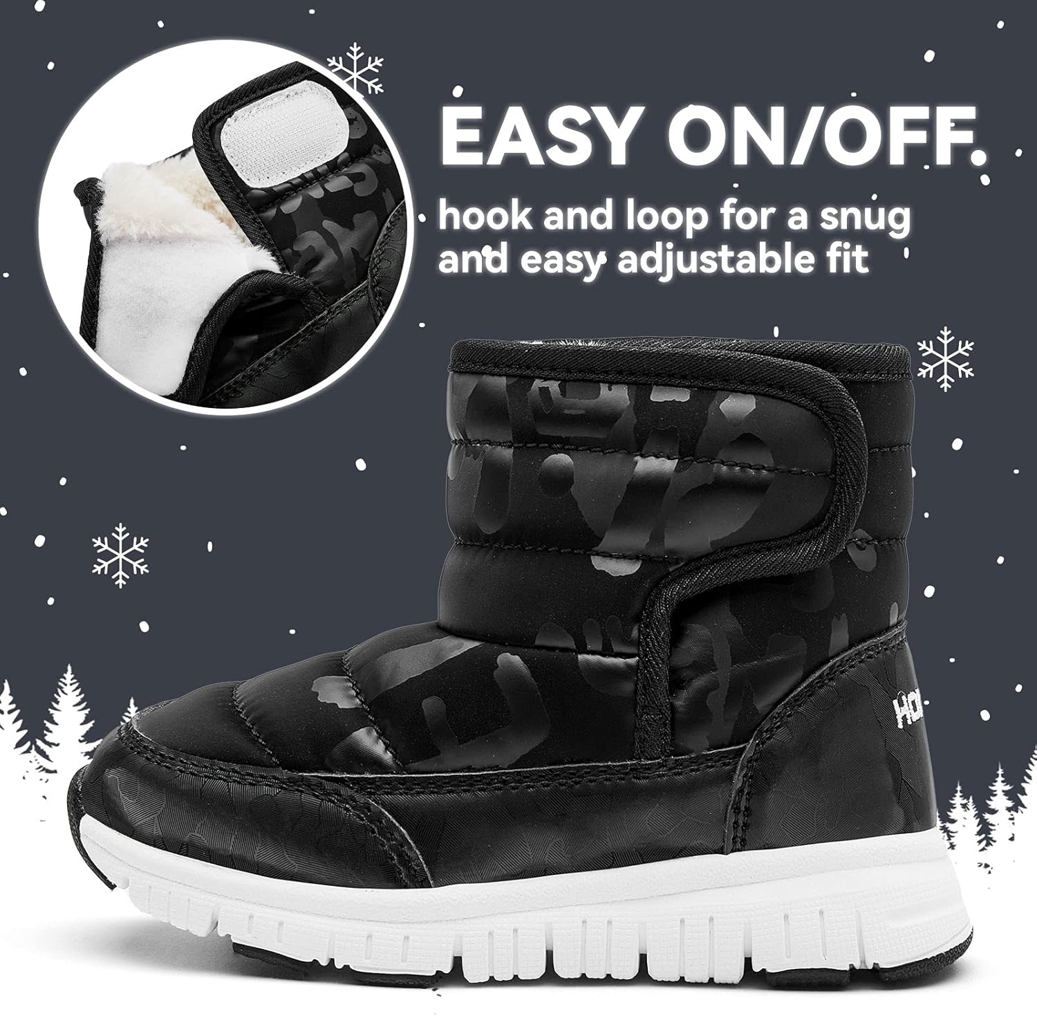  | Kids Winter Snow Boots Waterproof Outdoor Warm Faux Fur Lined Shoes | Snow Boots
