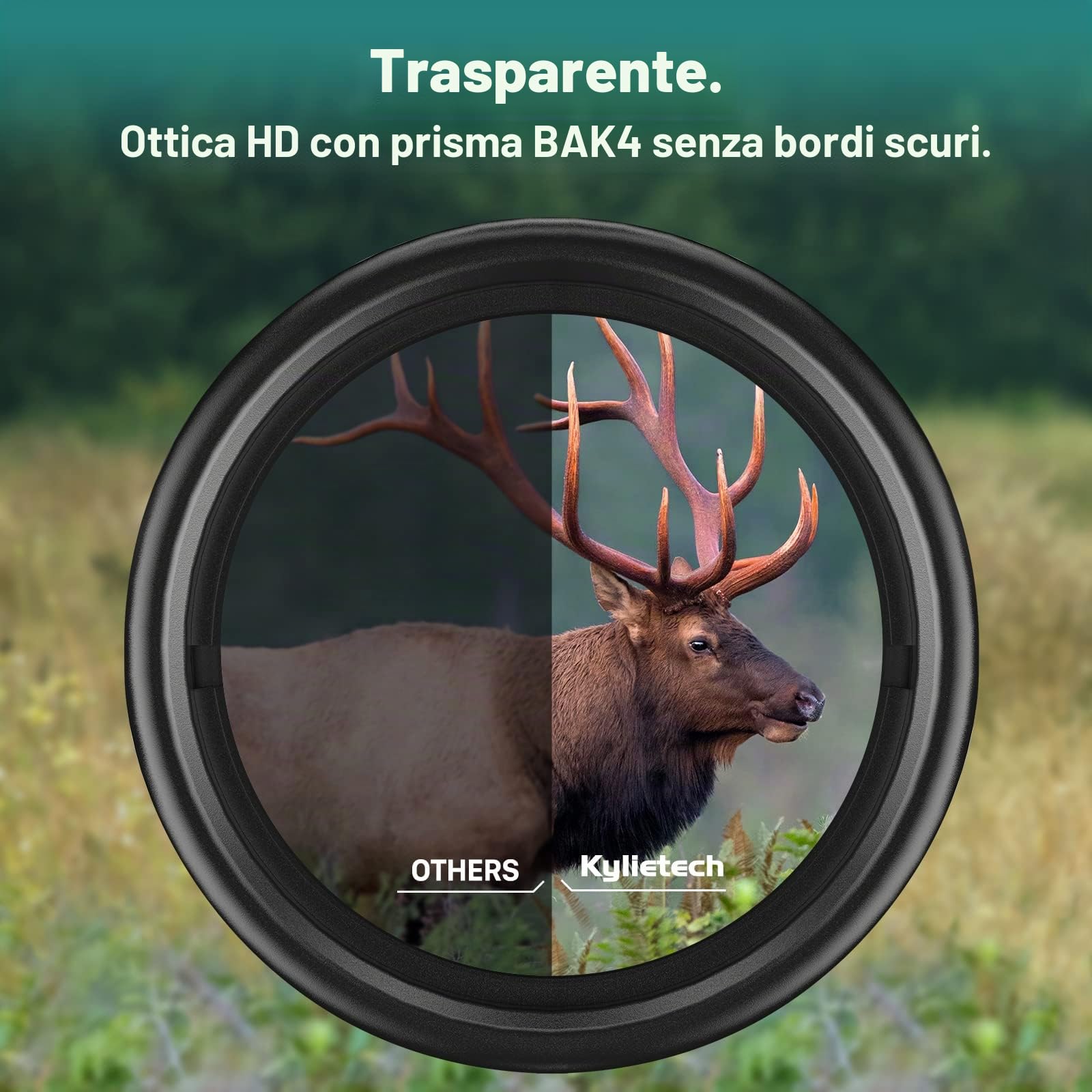 Kylietech Binocolo Professionale Alto Ingrandimento - Prisma BaK-4 e Lente FMC, Impermeabile, Messa a Fuoco Veloce, 12x42 Binocolo con Adattatore Telefonico per Birdwatching, Escursionismo, Caccia