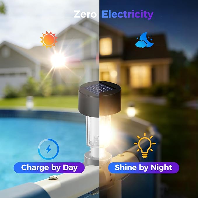 Luces Solares para Piscina BITIWEND 6 Paquete LED blanco cálido miniatura 3