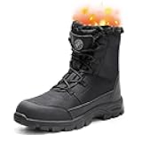 ANGRYRAM Winter Steel Toe Boots for Men Comfortable Slip Resistant Puncture Resistant Indestructive Construction Work Shoes Warm Faux Fur Snow Boots