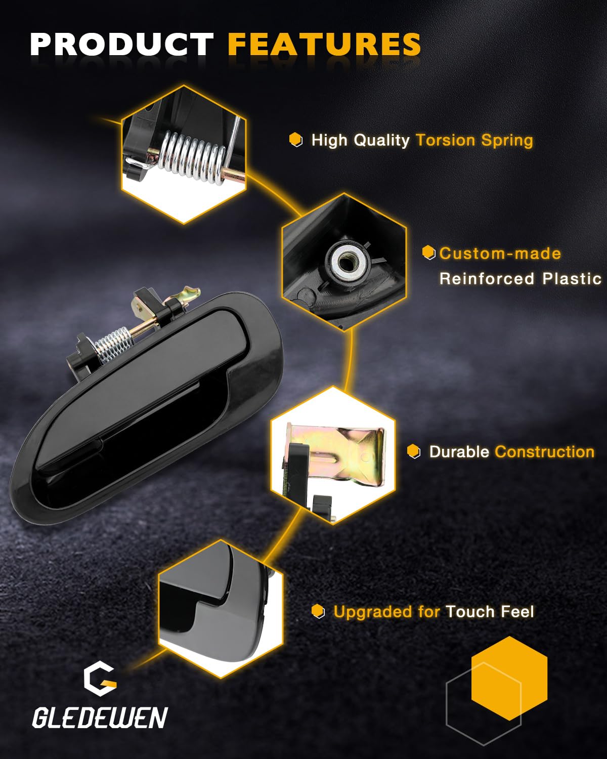 Amazon.com: Rear Left Exterior Door Handle, Compatible with 1998