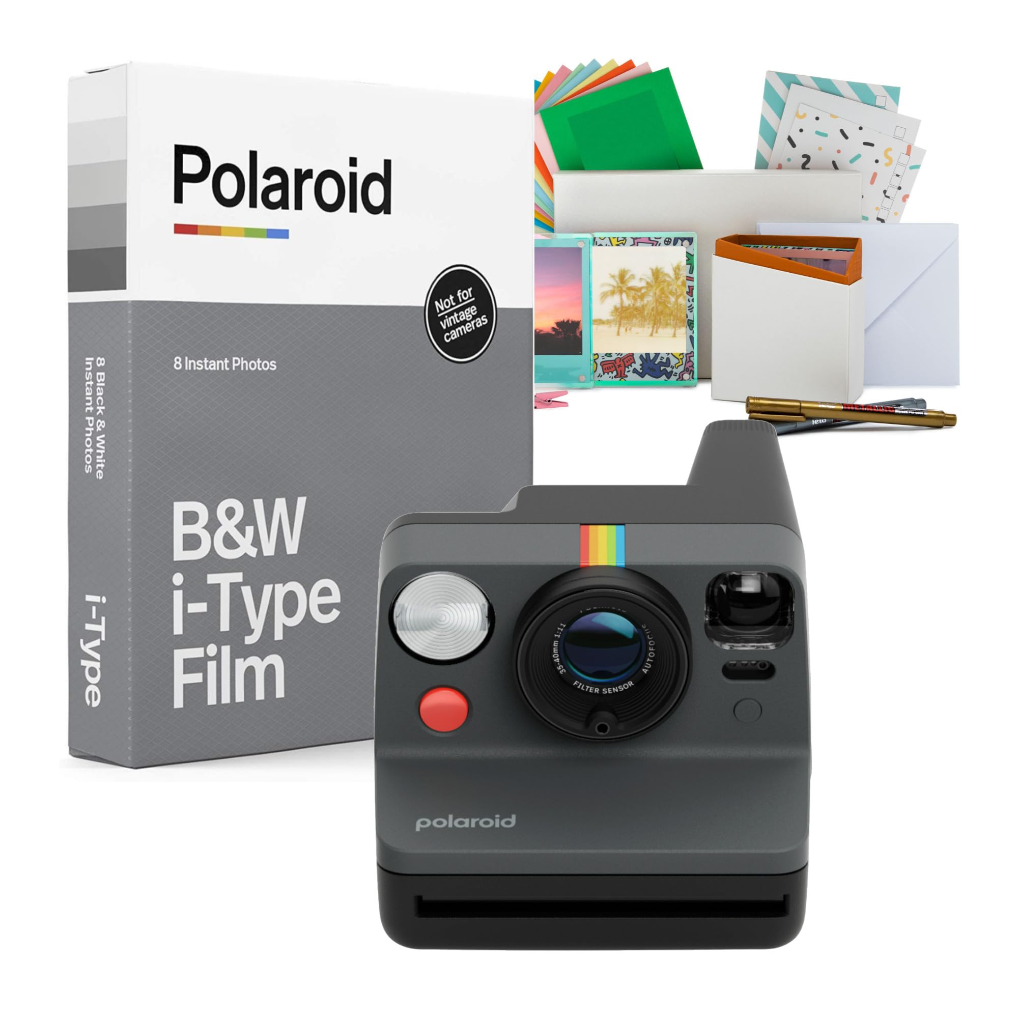 Polaroid Now Generation 3 Instant Camera with Built-in Tripod Mount and Two-Lens Autofocus System (Black) Bundle with Film Kit and B and W Film for i-Type Cameras (3 Items)-image-16