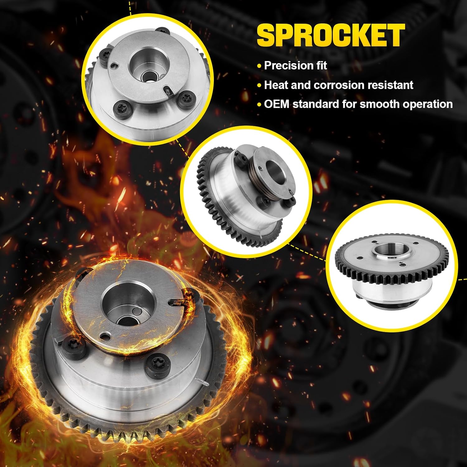 Timing Chain Kit with Intake/Exhaust VVT Sprocket Tensioner & Guide Compatible with Hyundai Elantra 2011-2013 1.8L L4 - Gas, Kia Soul 2012-2014 2.0L L4 - Gas