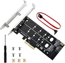 ELUTENG Dual M.2 PCIE Adapter NVME/NGFF to PCIE X4 Expansion Card 32Gbps PCIE NVME SSD Adapter Compatible with B-Key/M-Key/B&M Key for 2230 2242 2260 2280 22110 SSD