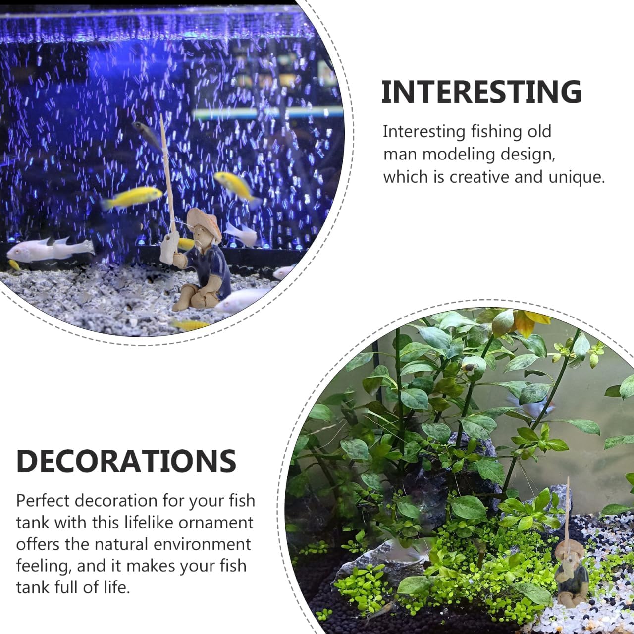 DOITOOL 2 Pcs Mini Fisherman Figurine Ceramic Mudmen Statue for Bonsai Figurines Accessories Asian Zen Aquarium Decor Micro Landscape Fairy Garden Ornament Fish Tank Fishing Miniature