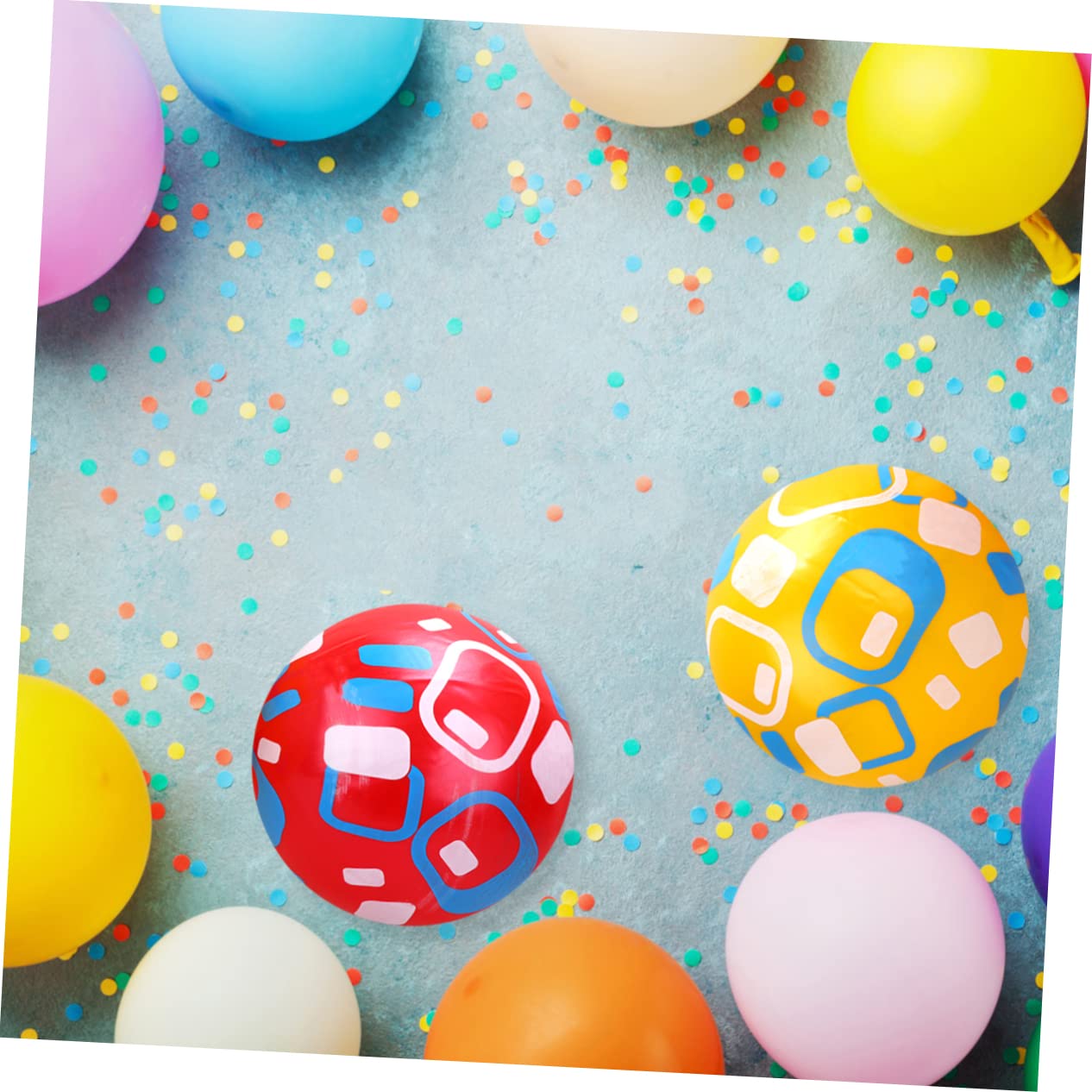 VANZACK 4pcs Inflatable Stretch Ball Random Color Flourish Pattern Beach for Outdoor Fun and Playtime Activities