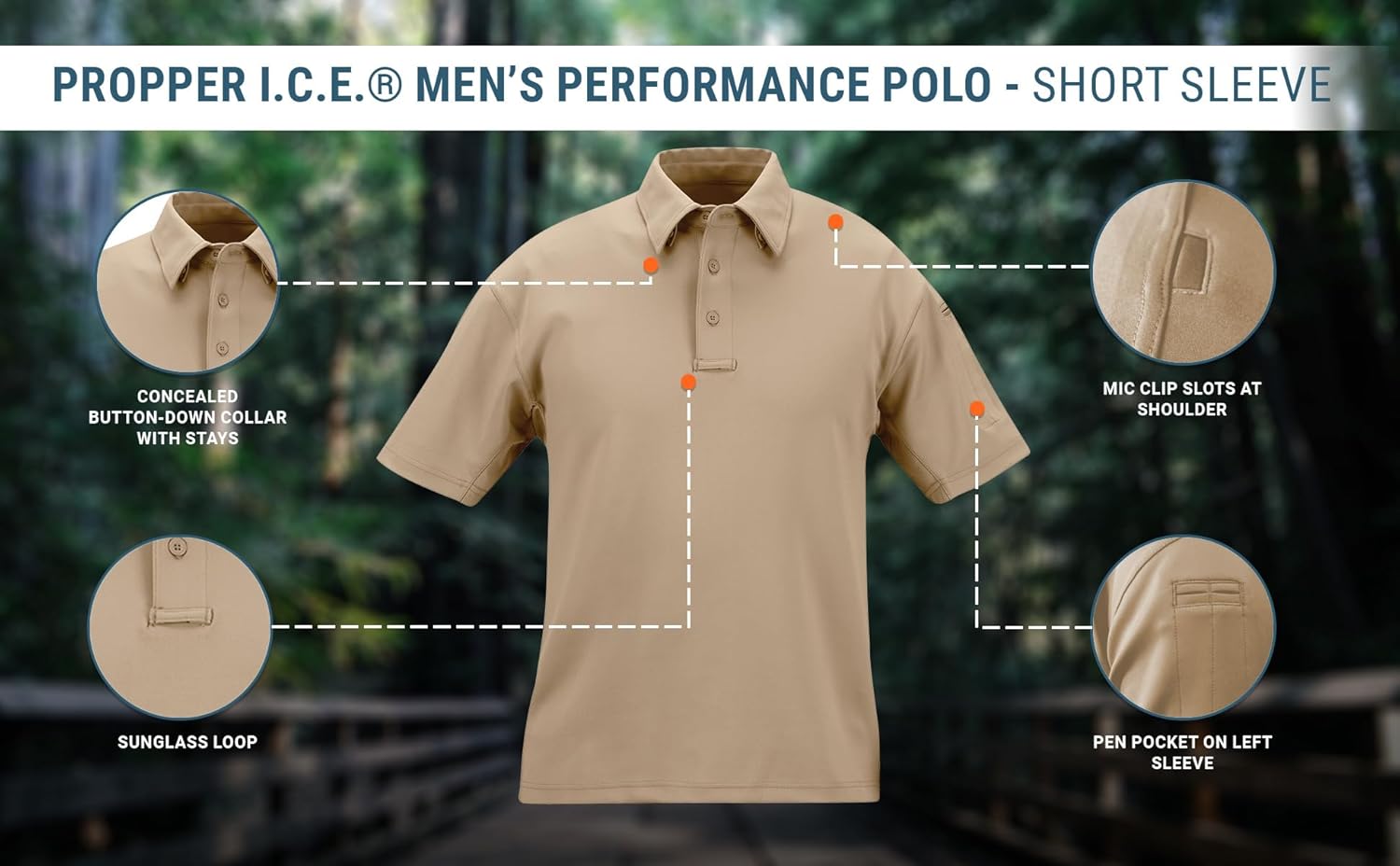 Propper Men's I.C.E. Short Sleeve Performance Polo Shirt
