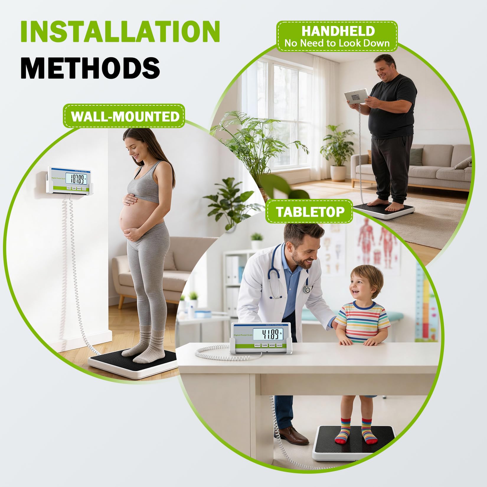 Balance médicale de 300 kg pour poids corporel - Plateforme antidérapante pour la maison, le bureau, l'hôpital